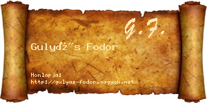Gulyás Fodor névjegykártya