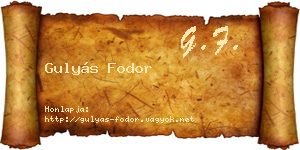 Gulyás Fodor névjegykártya