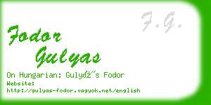 fodor gulyas business card